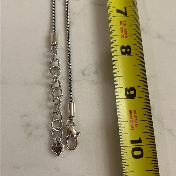 Retired Brighton alcazar bejeweled heart pendant chain silver plated - Picture 9 of 11